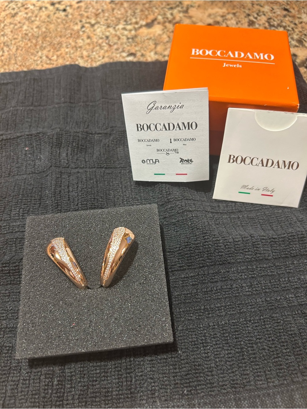 Rose Gold-Tone Women's Hoop Earrings - Elegant Cutout Design